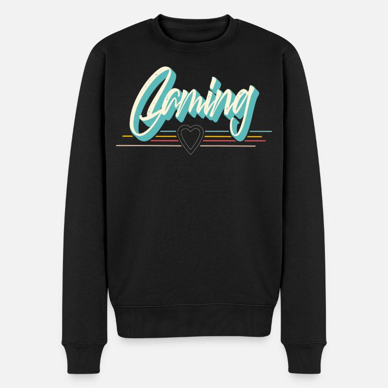 Gaming - Männer Premium Bio Pullover - Schwarz