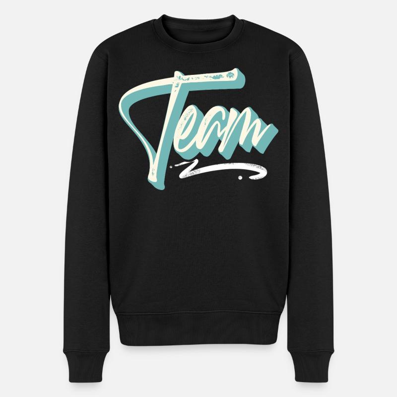 Team - Männer Premium Bio Pullover - Schwarz