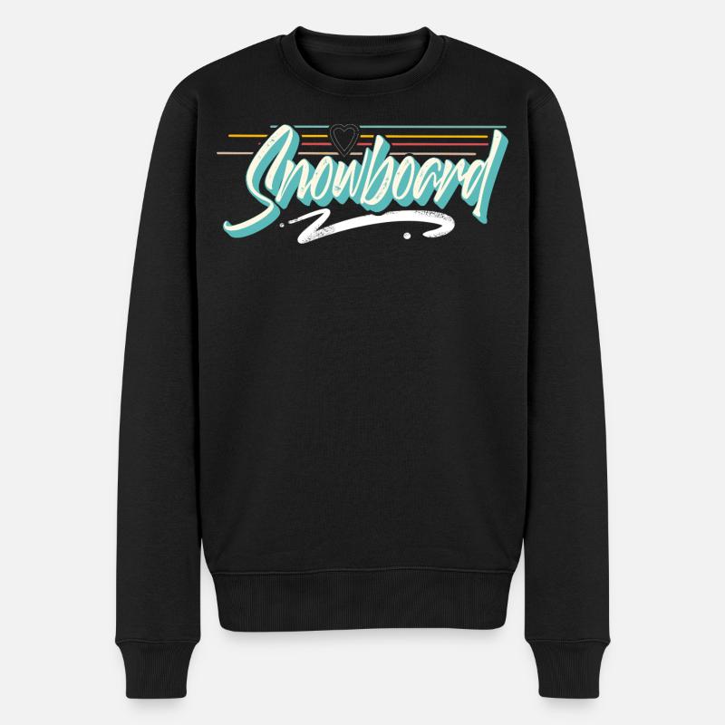 Snowboard - Männer Premium Bio Pullover - Schwarz
