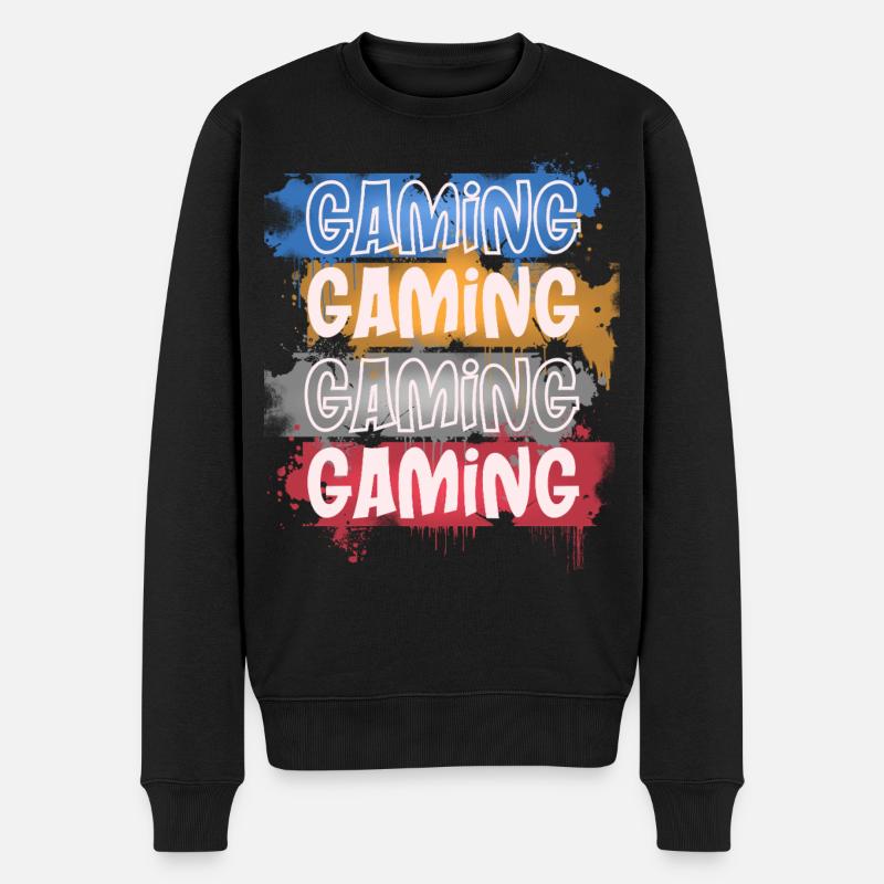 Gaming - Männer Premium Bio Pullover - Schwarz