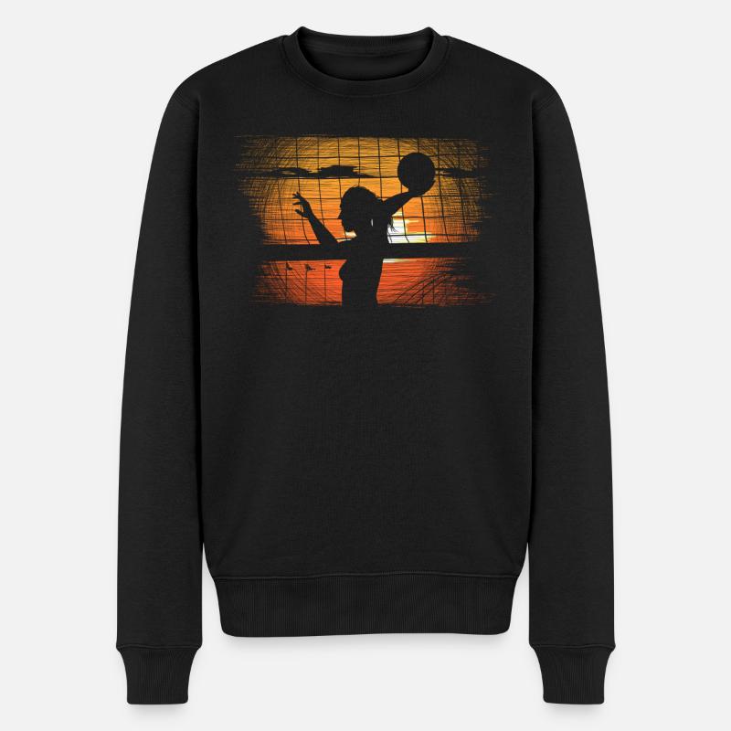 Volleyball - Männer Premium Bio Pullover - Schwarz