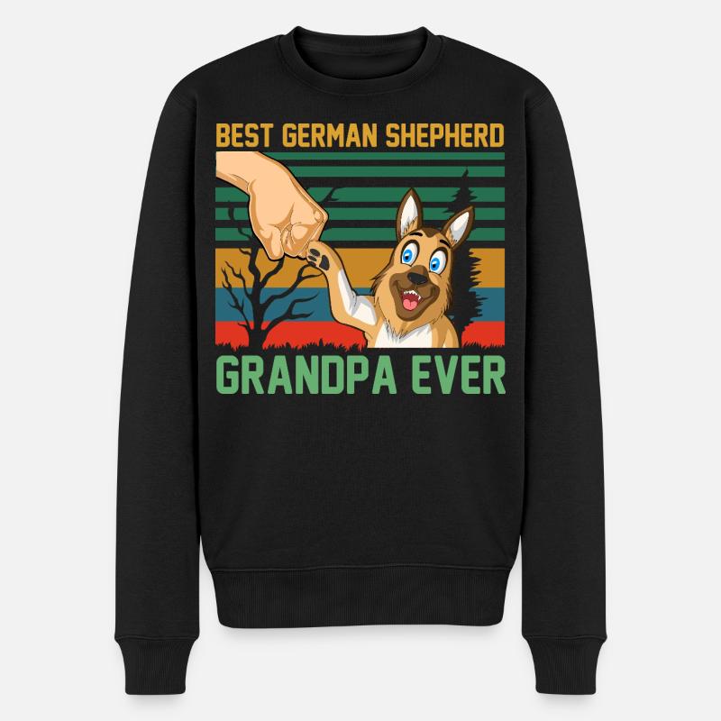 Deutscher Schäferhund Opa - Männer Premium Bio Pullover - Schwarz