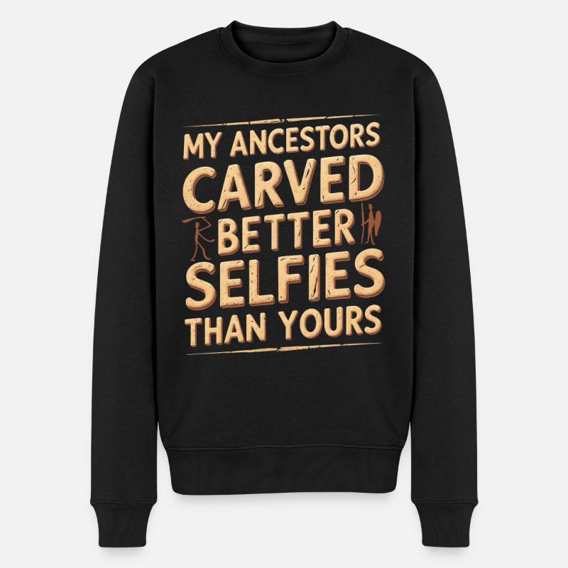 Petroglyphe Petroglyphen Craved Selfies - Männer Premium Bio Pullover - Schwarz