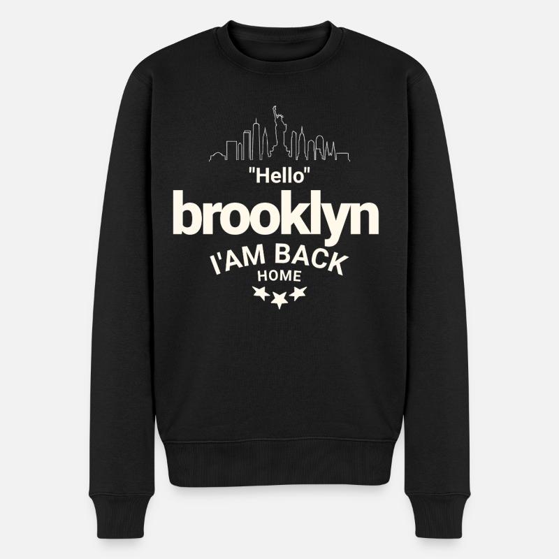 Design Brooklyn Heimkehr - Männer Premium Bio Pullover - Schwarz