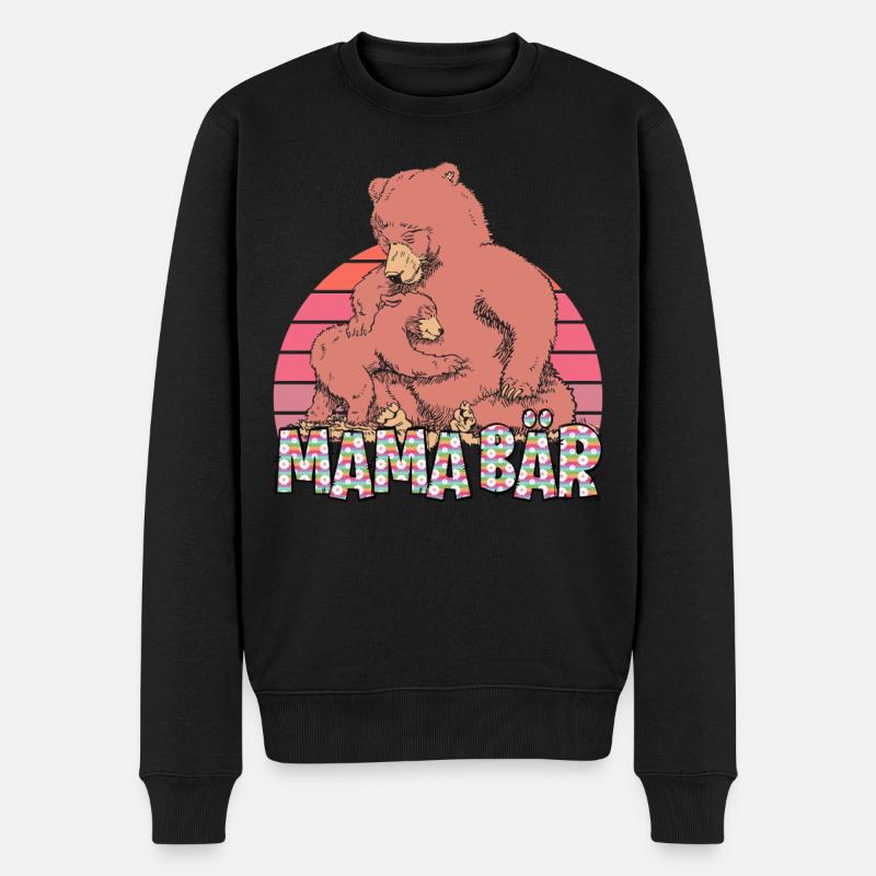 Bientôt Mama MOTHER BEAR Drôle - Pull Premium bio Homme - noir