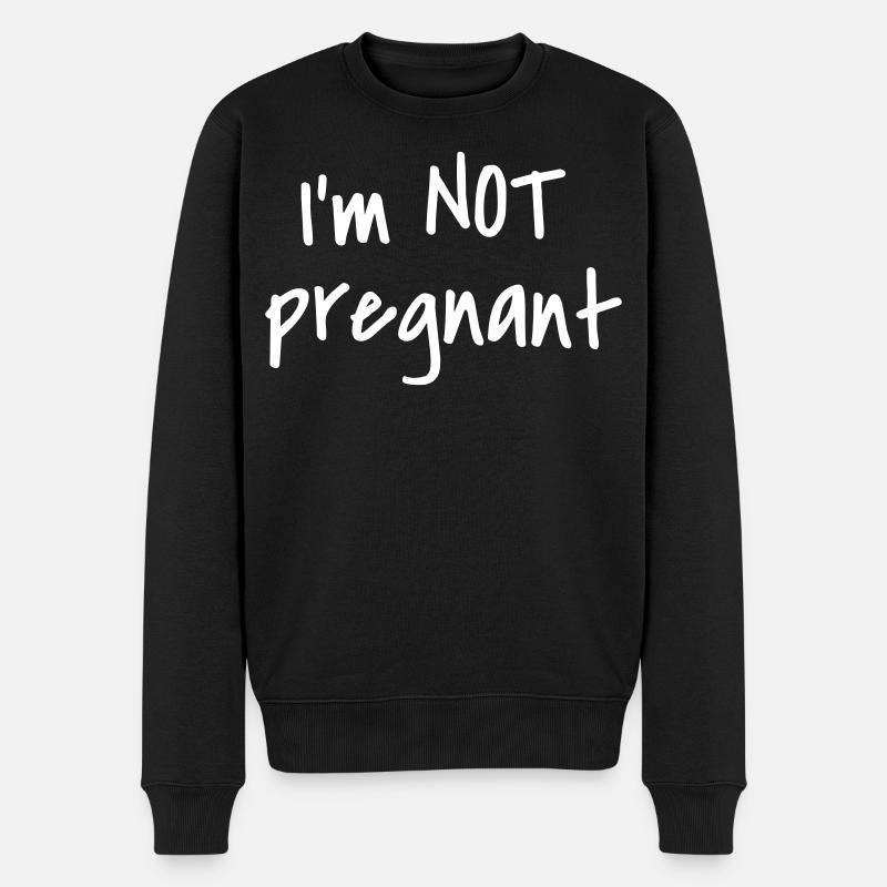NOT PREGNANT - Männer Premium Bio Pullover - Schwarz