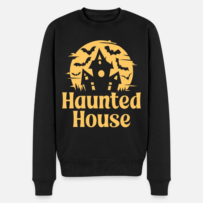 Spukhaus - Männer Premium Bio Pullover - Schwarz