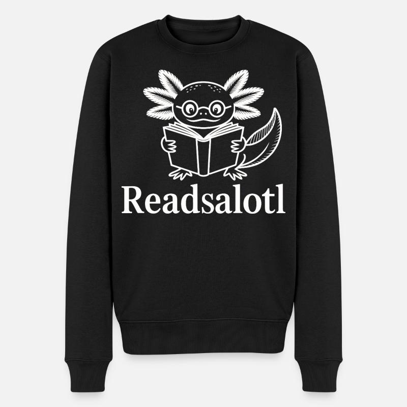 Lineart Readsalotl Axolotl Lecture - Pull Premium bio Homme - noir