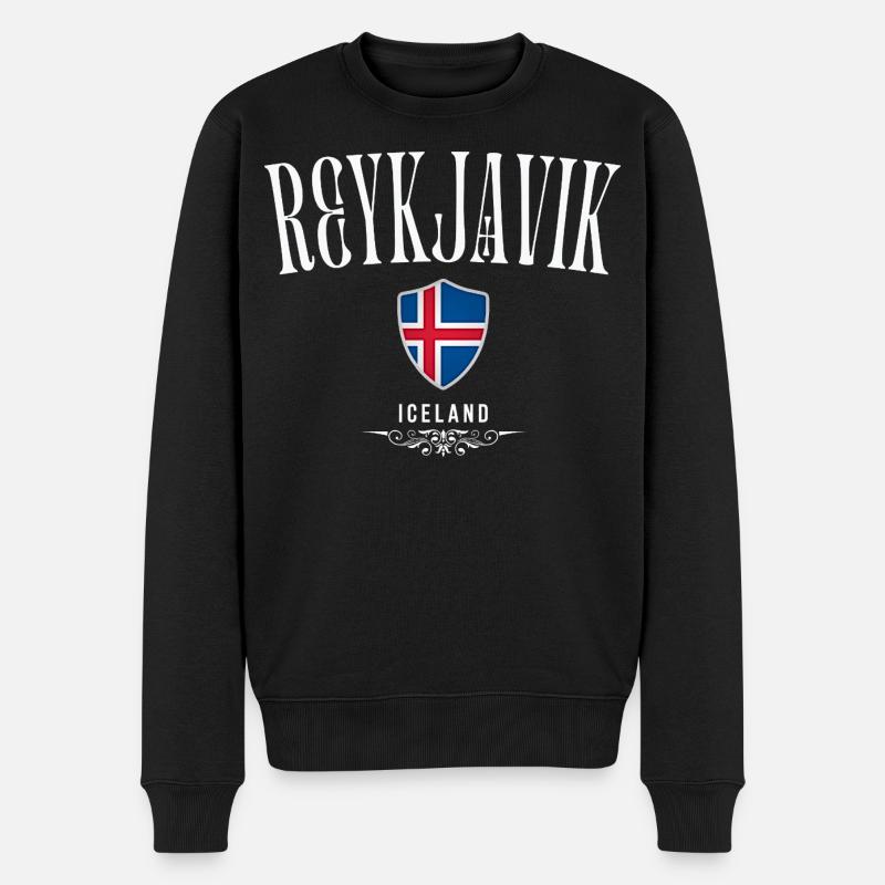 Reykjavik, Islande, souvenir de Reykjavik - Pull Premium bio Homme - noir