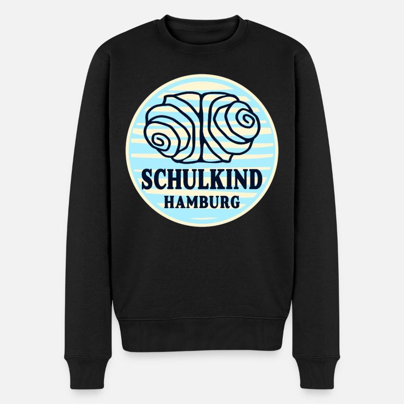 SCHULANFANG HAMBURG FRANZBRÖTCHEN - Männer Premium Bio Pullover - Schwarz