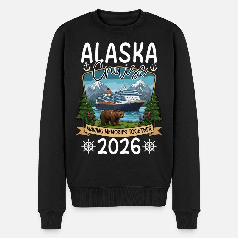 Alaska Kreuzfahrt Jahresmotiv - Männer Premium Bio Pullover - Schwarz