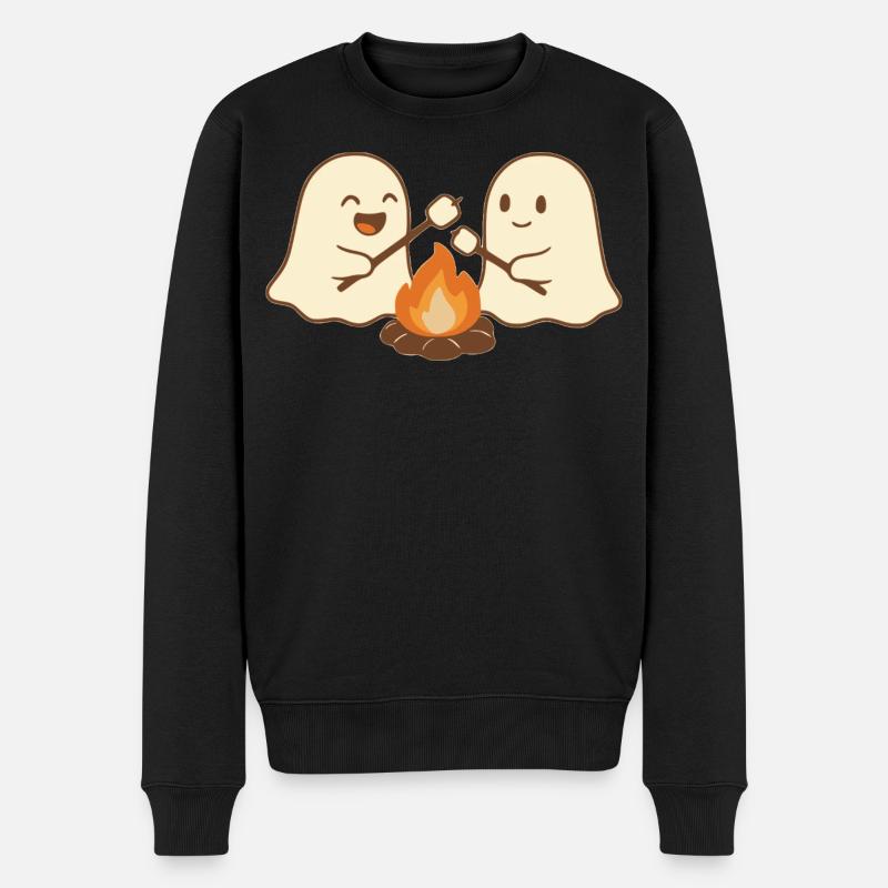 Camp de feu fantôme Halloween - Pull Premium bio Homme - noir