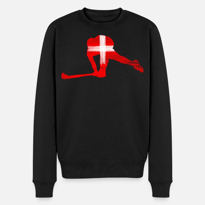 Hockey Schweiz - Männer Premium Bio Pullover - Schwarz