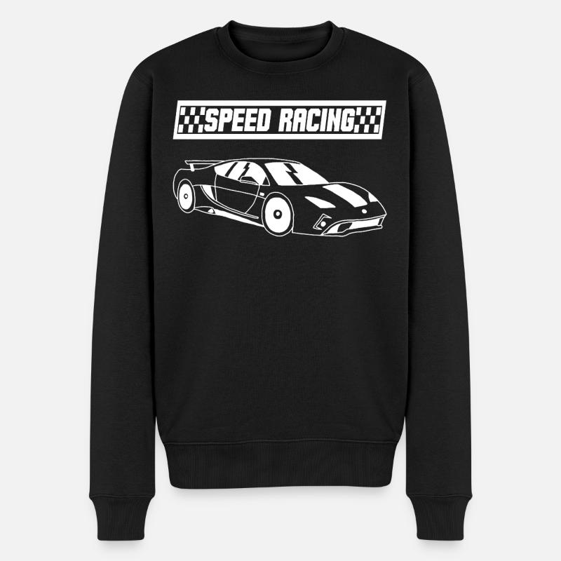 Voiture de course blanche - Pull Premium bio Homme - noir