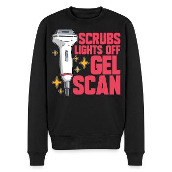 Sonographer Scrubs Lights Off Gel Scan Ultrasound - Männer Premium Bio Pullover - Schwarz - Vorne - Nico (187cm)