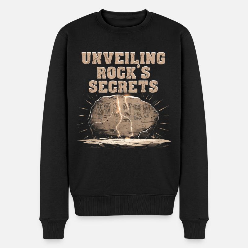 Petroglyphe Petroglyphen Unveiling Rock's Secrets - Männer Premium Bio Pullover - Schwarz
