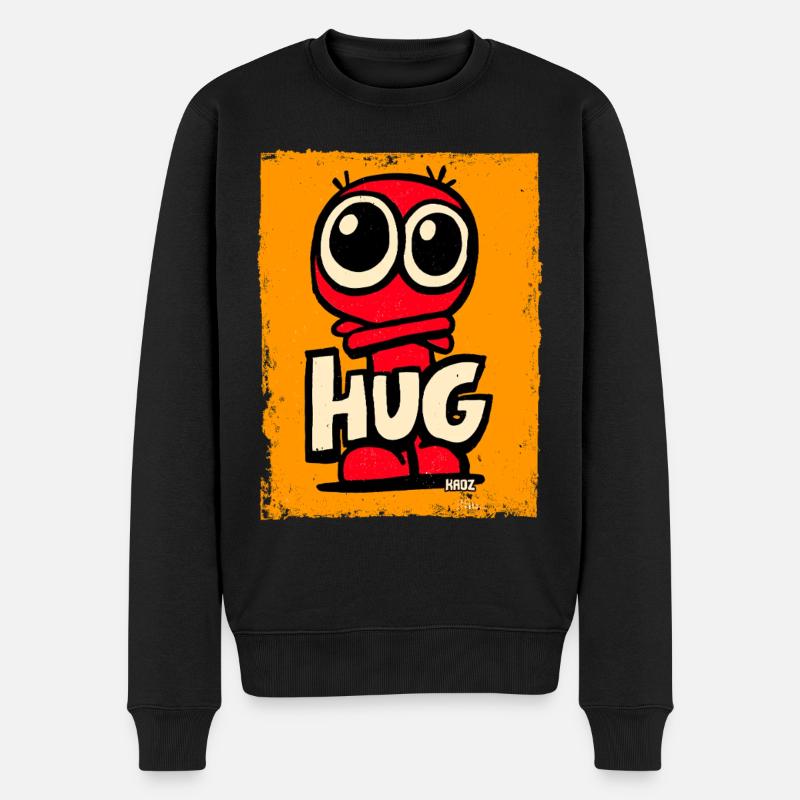 Kleines süßes Monster mit großen Augen - Männer Premium Bio Pullover - Schwarz