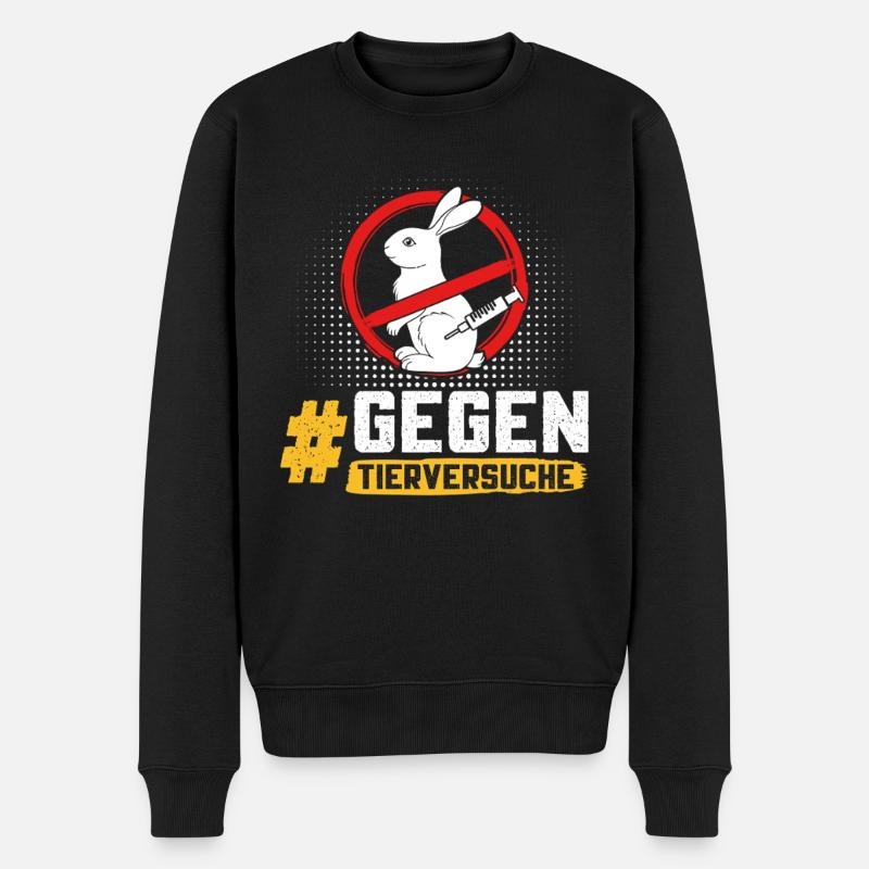Tierschutz STOPPT TIERVERSUCHE GEGEN VERSUCHE - Männer Premium Bio Pullover - Schwarz