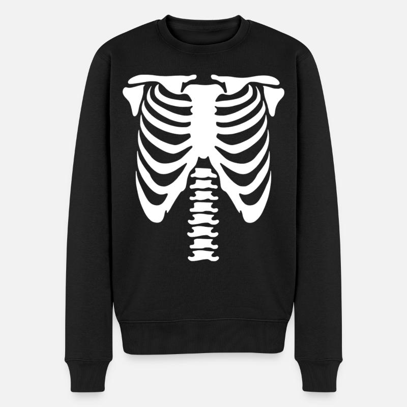 Skelett-Torso - Männer Premium Bio Pullover - Schwarz