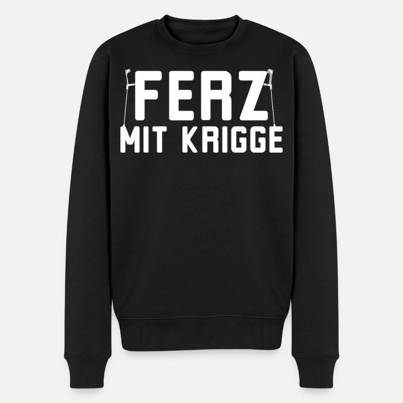 Ferz with Krigge Hessian Hessian dialect - Men's Premium Organic Jumper - black