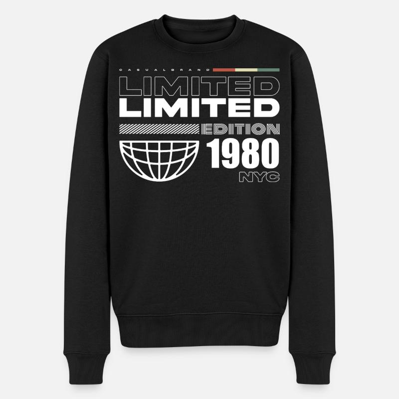 1980 Geburtstagsgeschenk - Vintage 1980, 45. Gebur - Männer Premium Bio Pullover - Schwarz