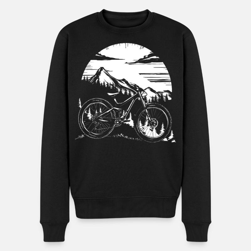 Mountainbike - Männer Premium Bio Pullover - Schwarz