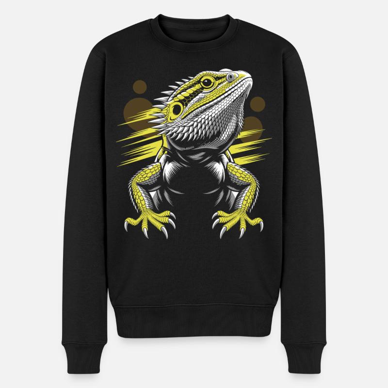 Tête de dragon dragon barbu lézard - Pull Premium bio Homme - noir