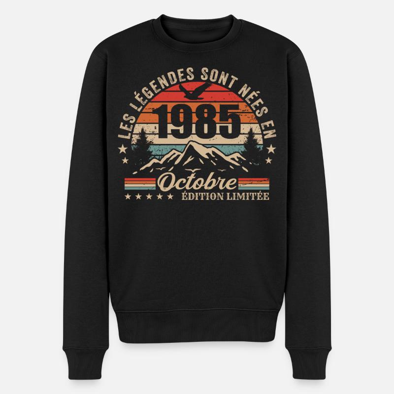 Oktober 1985 Geburtstagsgeschenk 1985 Oktober 1985 - Männer Premium Bio Pullover - Schwarz