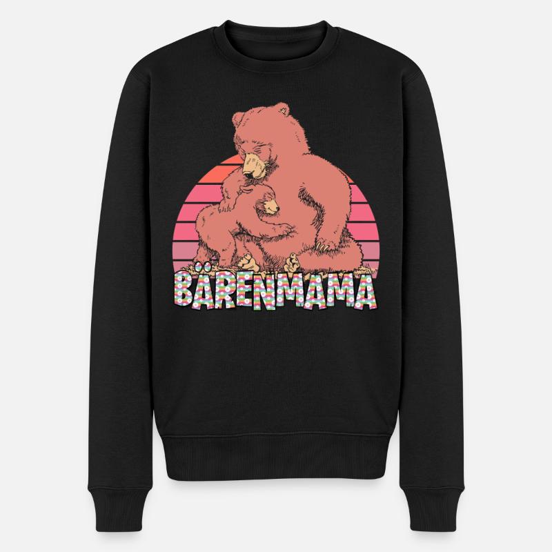 Bientôt Mama MOTHER BEAR Drôle - Pull Premium bio Homme - noir