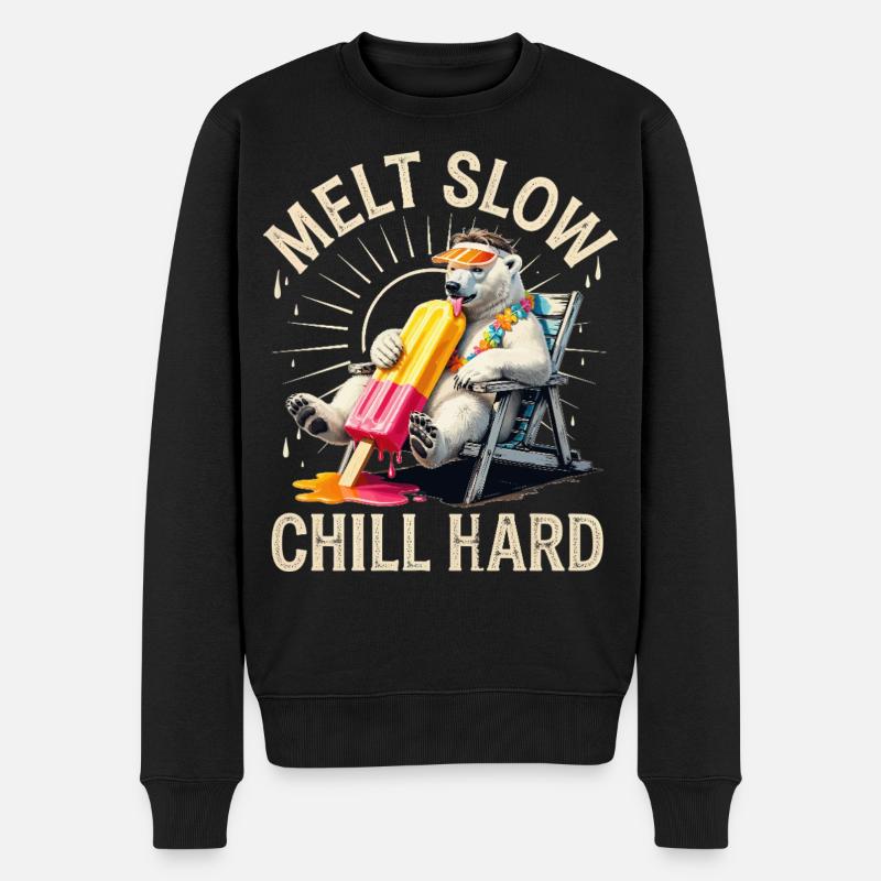 Schmelz langsam Chill Harter Bär - Männer Premium Bio Pullover - Schwarz
