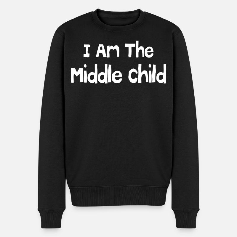 Ich bin das mittlere Kind - Männer Premium Bio Pullover - Schwarz
