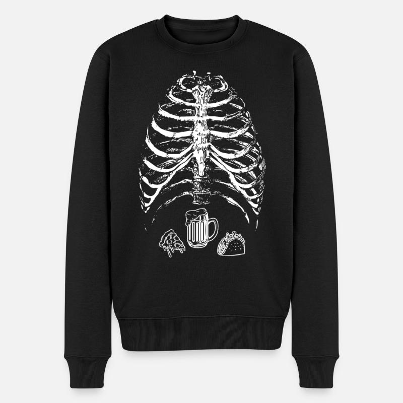 Ribcage Pizza Bière Taco - Pull Premium bio Homme - noir