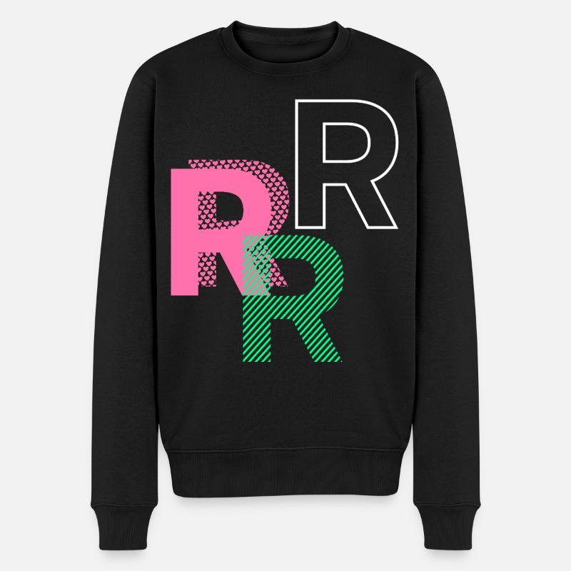 Buchstabe R - Männer Premium Bio Pullover - Schwarz
