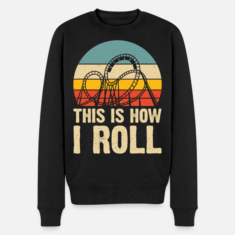 Achterbahn - Männer Premium Bio Pullover - Schwarz