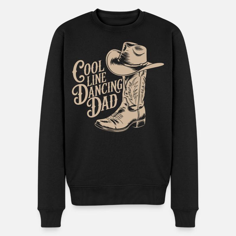 Western Cowboy Motiv Design - Männer Premium Bio Pullover - Schwarz