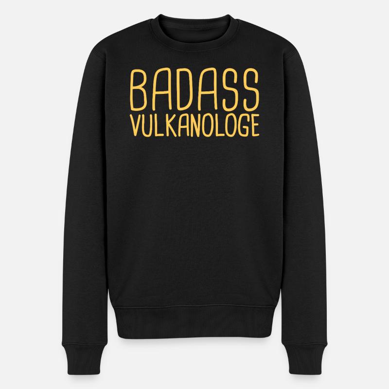 Vulkanologe Badass Vulkanologie - Männer Premium Bio Pullover - Schwarz