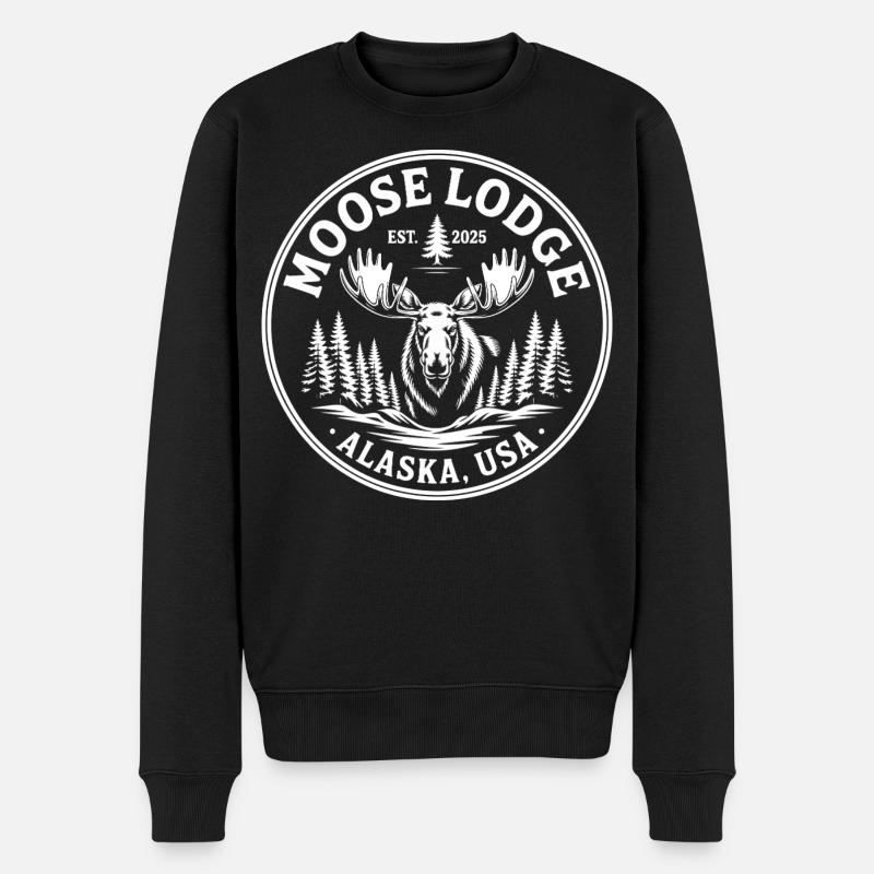 Alaska Moose Lodge Emblem - Männer Premium Bio Pullover - Schwarz
