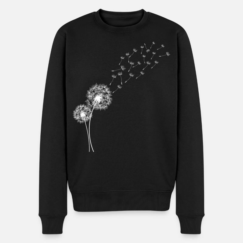 Löwenzahn Löwenzahnblüten im Flug - Männer Premium Bio Pullover - Schwarz