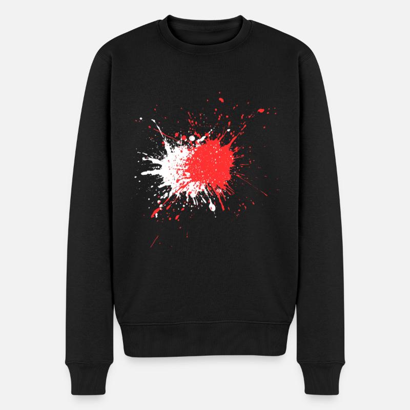 Abstrakter Blutspritzer Druck - Männer Premium Bio Pullover - Schwarz