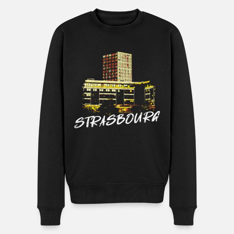 Illustration Rivétoile Strasbourg moderne - Pull Premium bio Homme - noir