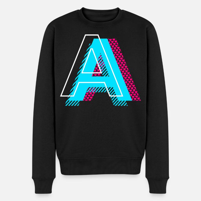 Lettre initiale A - Pull Premium bio Homme - noir