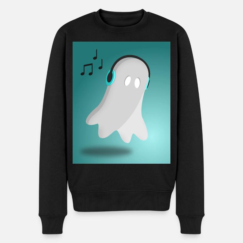 Ghost avec casque - Pull Premium bio Homme - noir