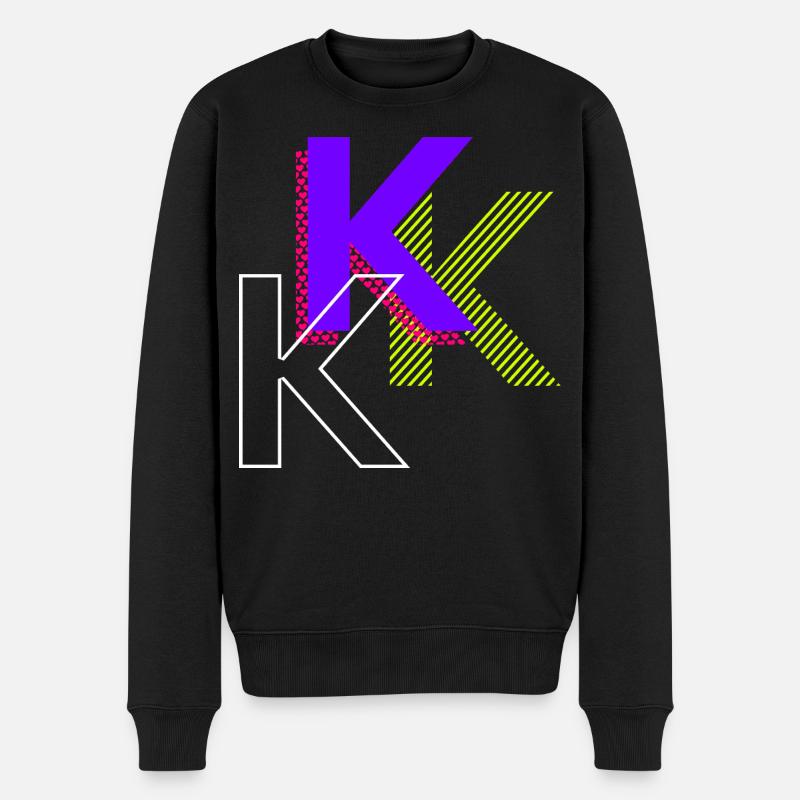 k - Graffiti Design - Männer Premium Bio Pullover - Schwarz