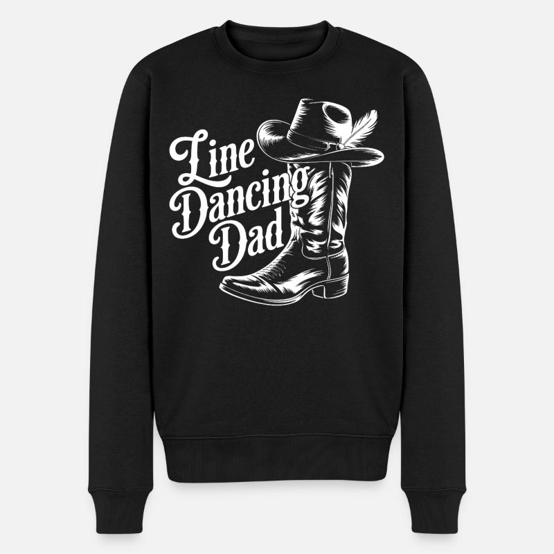 Western Dad Linedancer Design - Männer Premium Bio Pullover - Schwarz