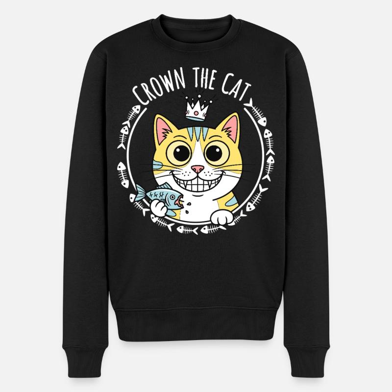 Crown le Chat : Gaton Royal - Pull Premium bio Homme - noir
