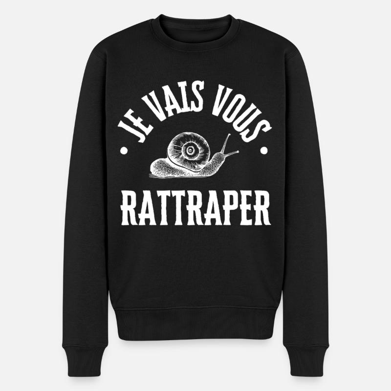 Schnecke, ich fange dich - Männer Premium Bio Pullover - Schwarz