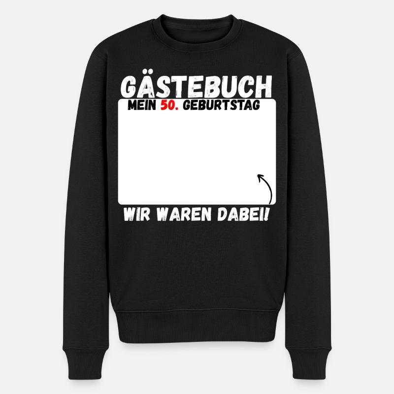 Gästealbum 50. Geburtstag Shirt - Männer Premium Bio Pullover - Schwarz