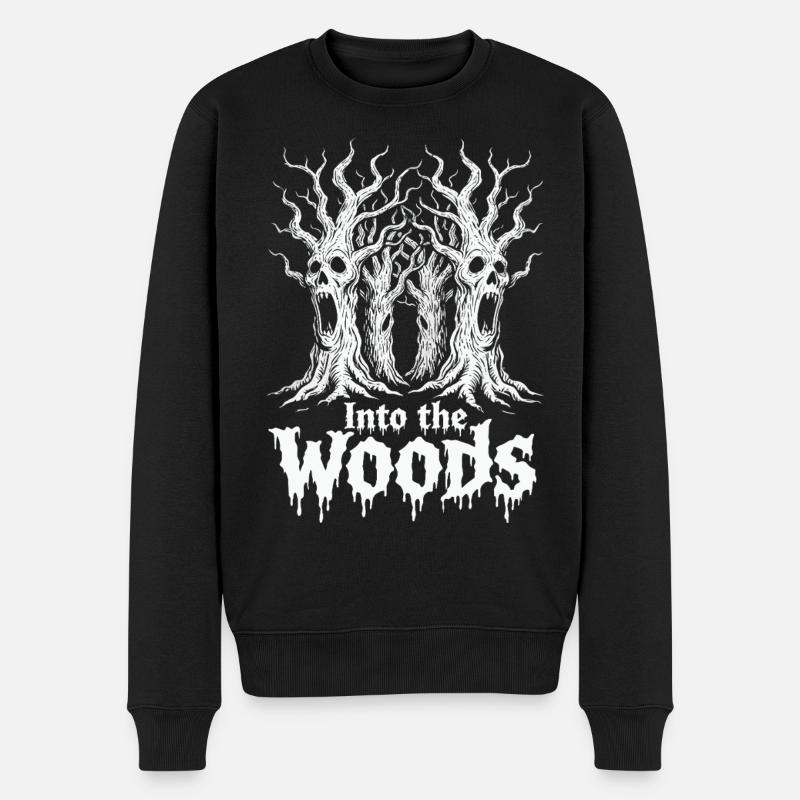 Into the Woods Totentraum - Männer Premium Bio Pullover - Schwarz