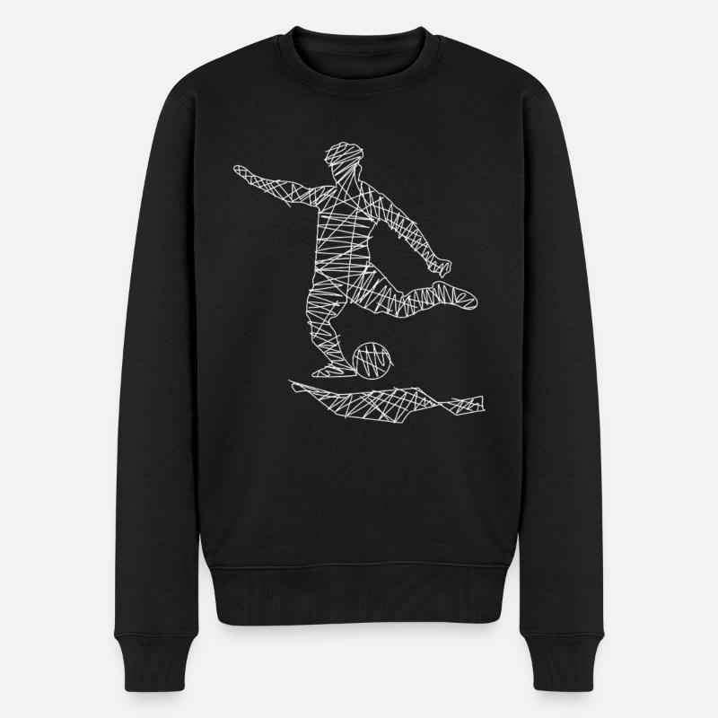 Fussball - Männer Premium Bio Pullover - Schwarz