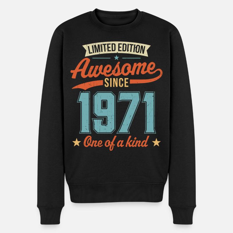 Genial seit 1971 - Männer Premium Bio Pullover - Schwarz